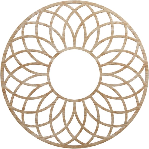 Ekena Millwork Cannes Wood Fretwork Pierced Ceiling Medallion, Red Oak, 32"OD x 11"ID x 1/4"T CMWP32X32X0250CNRO - main